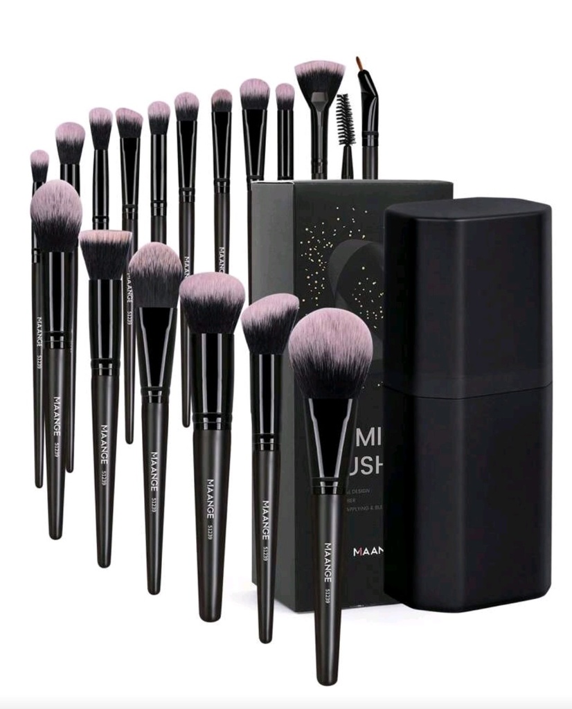 Brochas MAANGE Negras + Almacenamiento (set completo 18 pcs) 